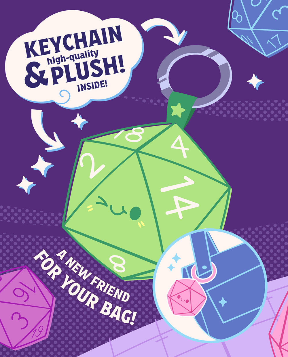 Call Out: Plush D20 Keychains