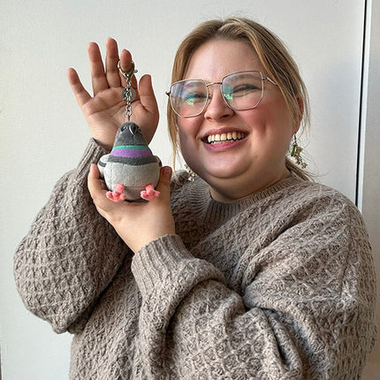 Micro Squishable Pigeon Keychain